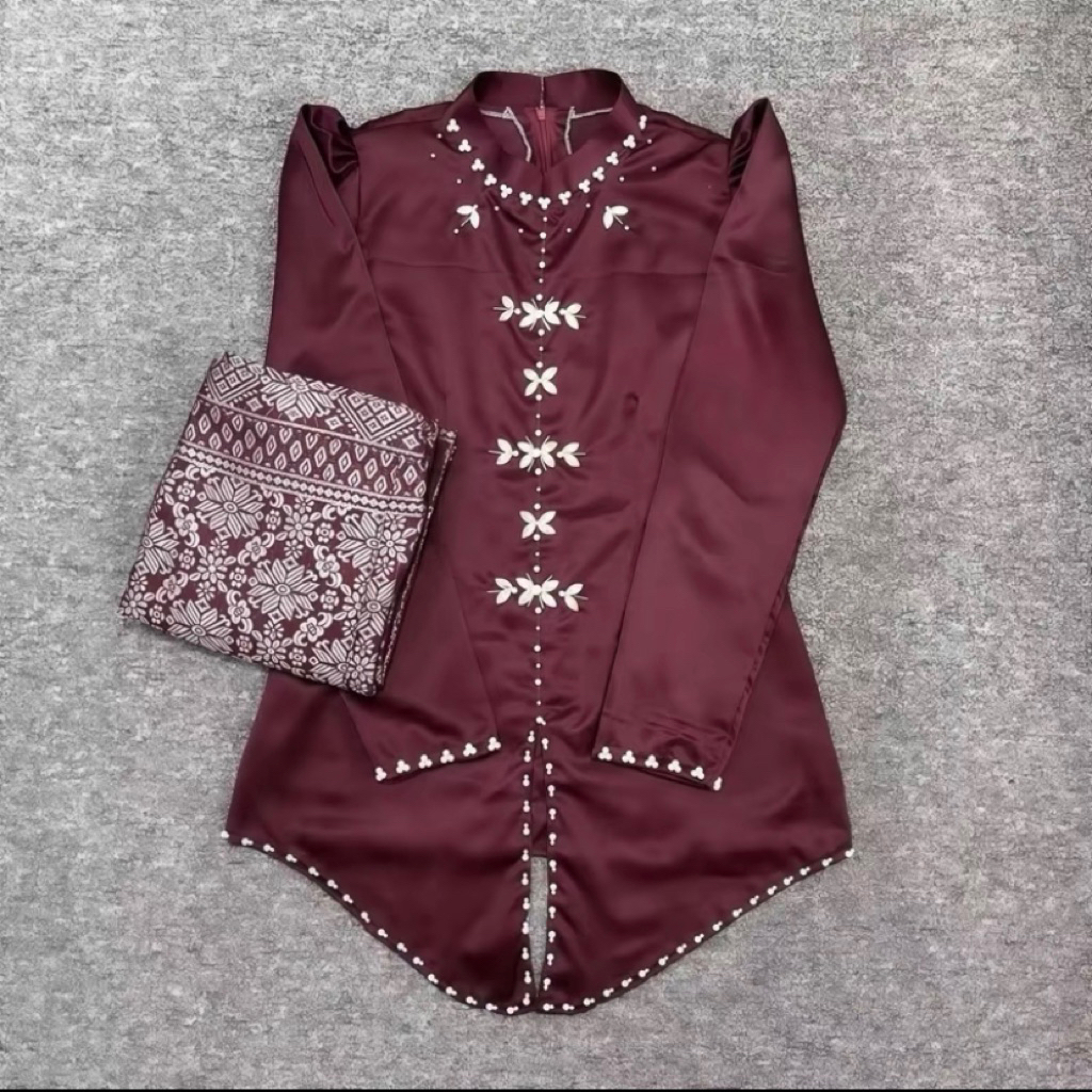 One Set Alana Kurung Melayu Rok Songket Rok Satin