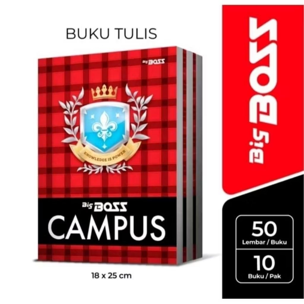 

Buku Tulis BIG BOS CAMPUS 50 lembar 1 pak isi 10 Buku