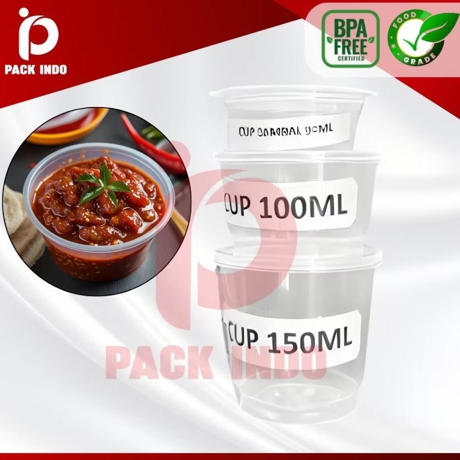 CUP PUDING,CUP SAUCE,CUP TUTUP TERPISAH 100ML,150ML