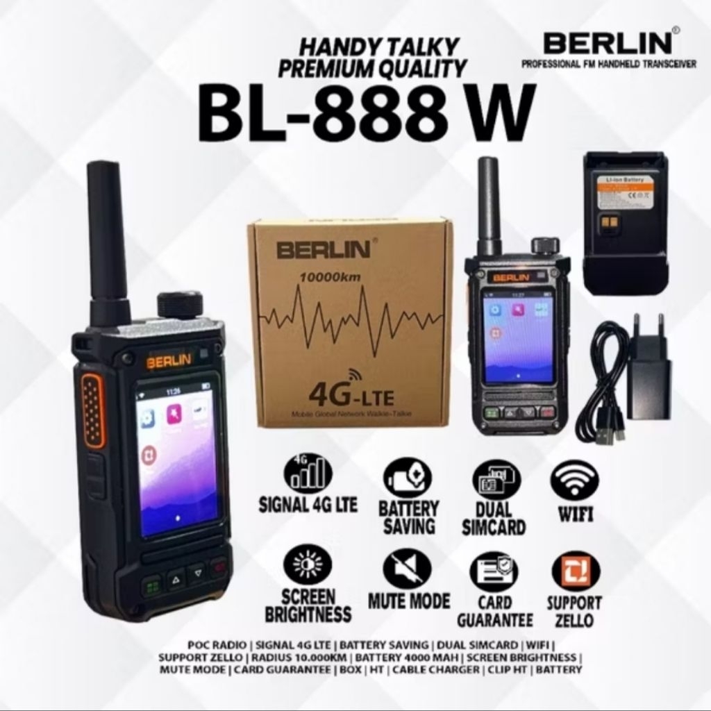HT POC BERLIN BL 888W BL-888W 4G BISA WIFI APLIKASI POC GLOBAL ZELLO OS ANDROID