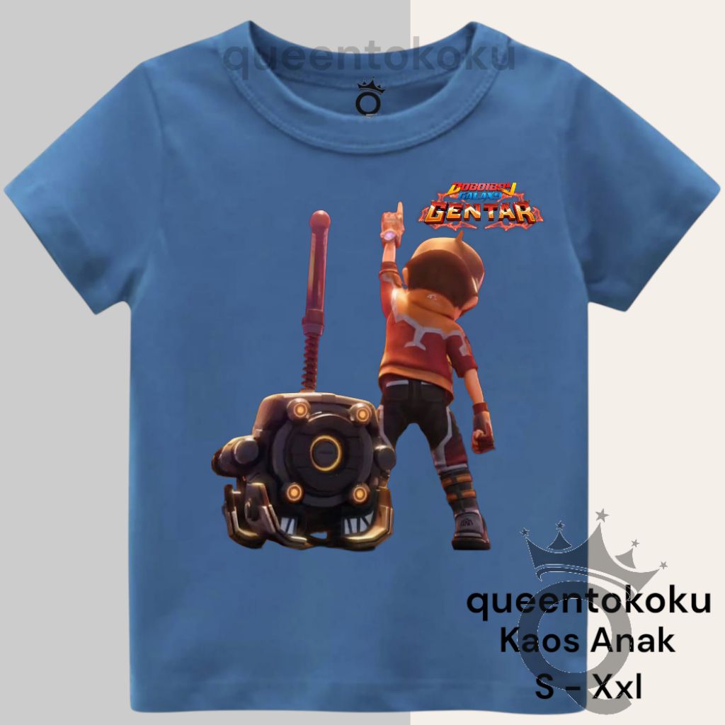 Kaos BOBOIBOY anak lelaki palu kekuatan super bahan cotton combed 30s