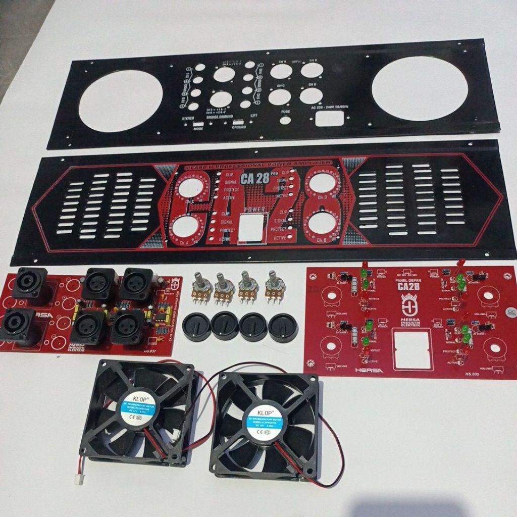 Keka'Store Set Plat Ca Ca 28 / Input Balance Ca 28 / Led Ca 28 / 4 Potensio / 4 Kenop / 2 Kipas 8X8