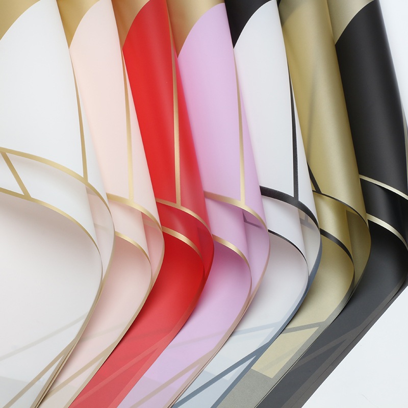 

(5 LEMBAR) Cellophane diagonal abstract line / kertas wrapp flower line theme