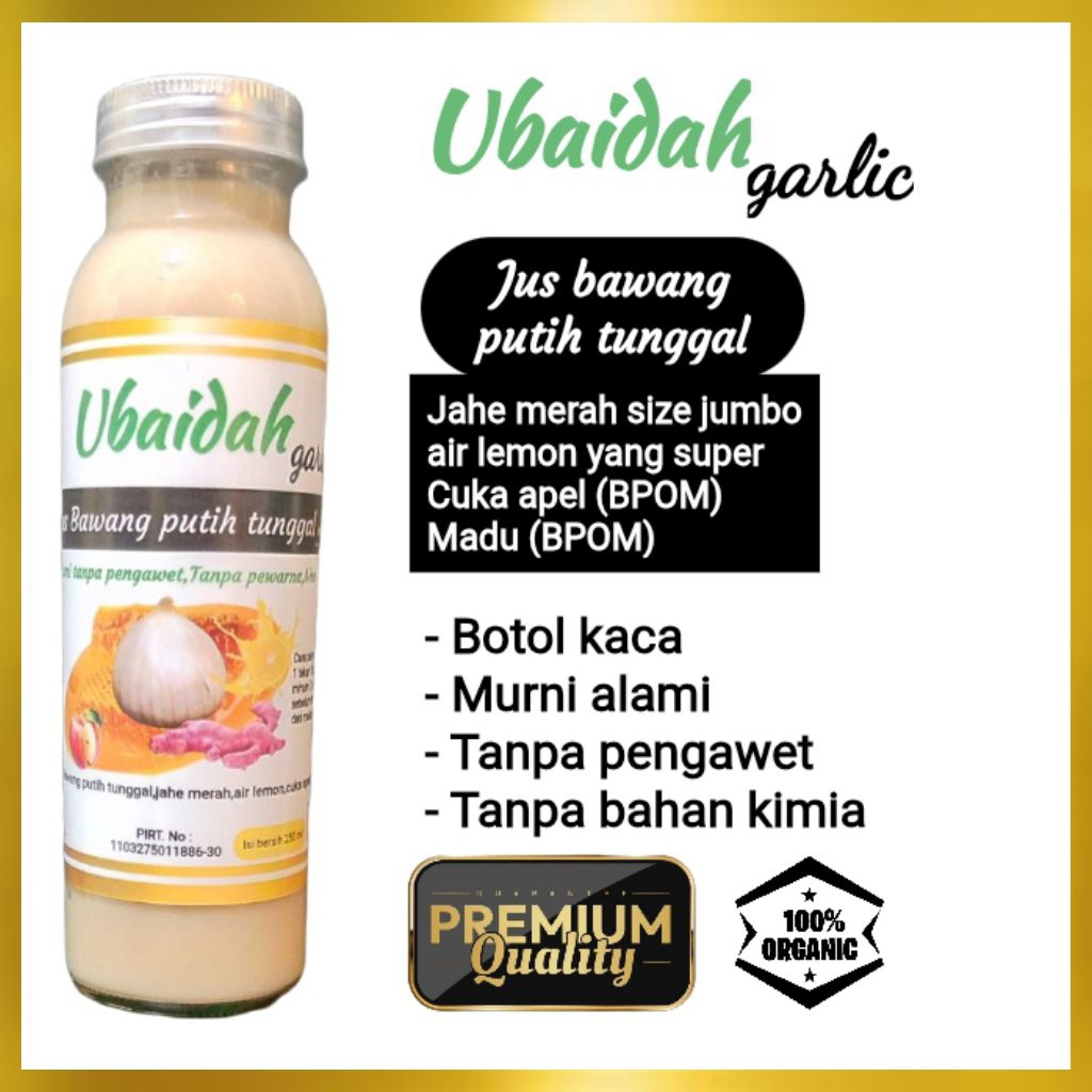 

Jus bawang putih tunggal lemon jahe merah cuka apel madu ubaidah garlic 250ml