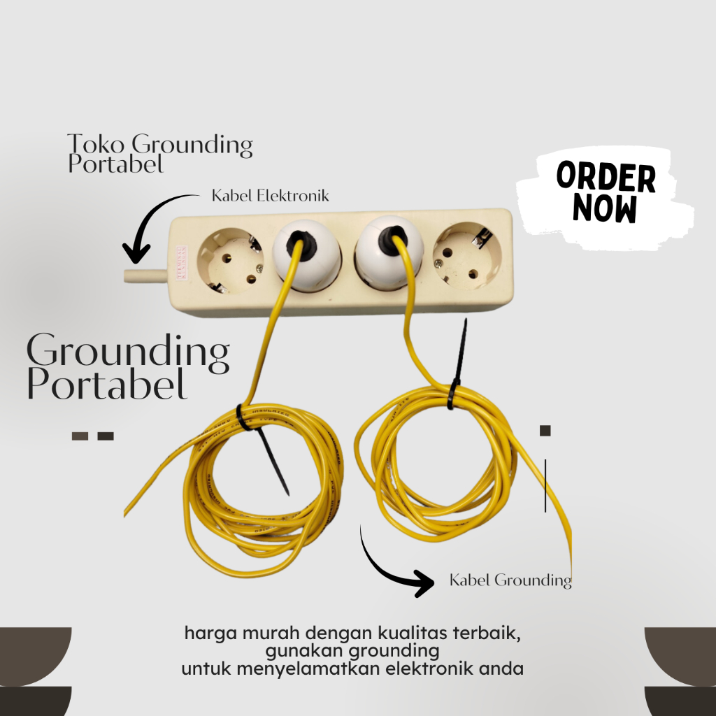 Grounding Portabel Colokan Ke Tembok untuk Stopkontak Belum Punya Arus Grounding / Grounding Listrik