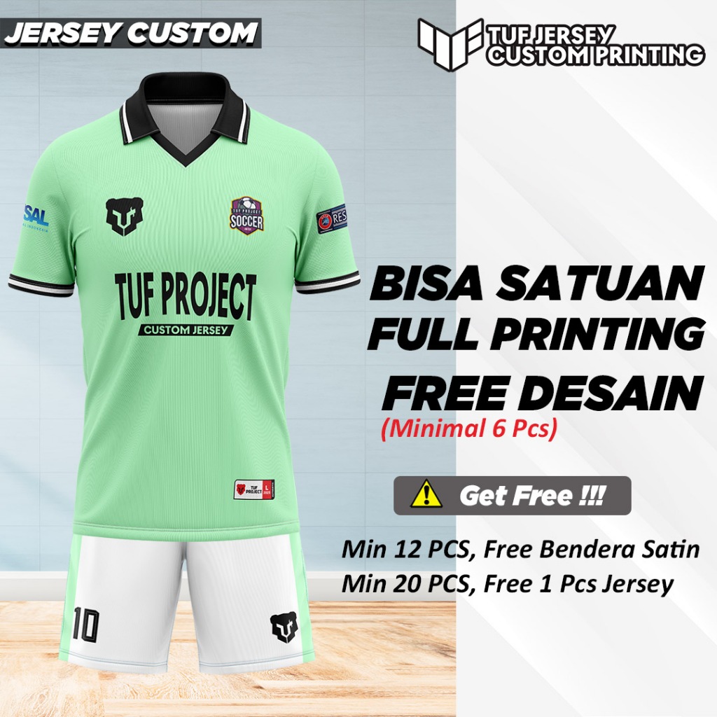 Baju Jersey Vintage Pria Custom Full Printing Futsal Putsal Sepak Bola Badminton Basket Volley Voli 