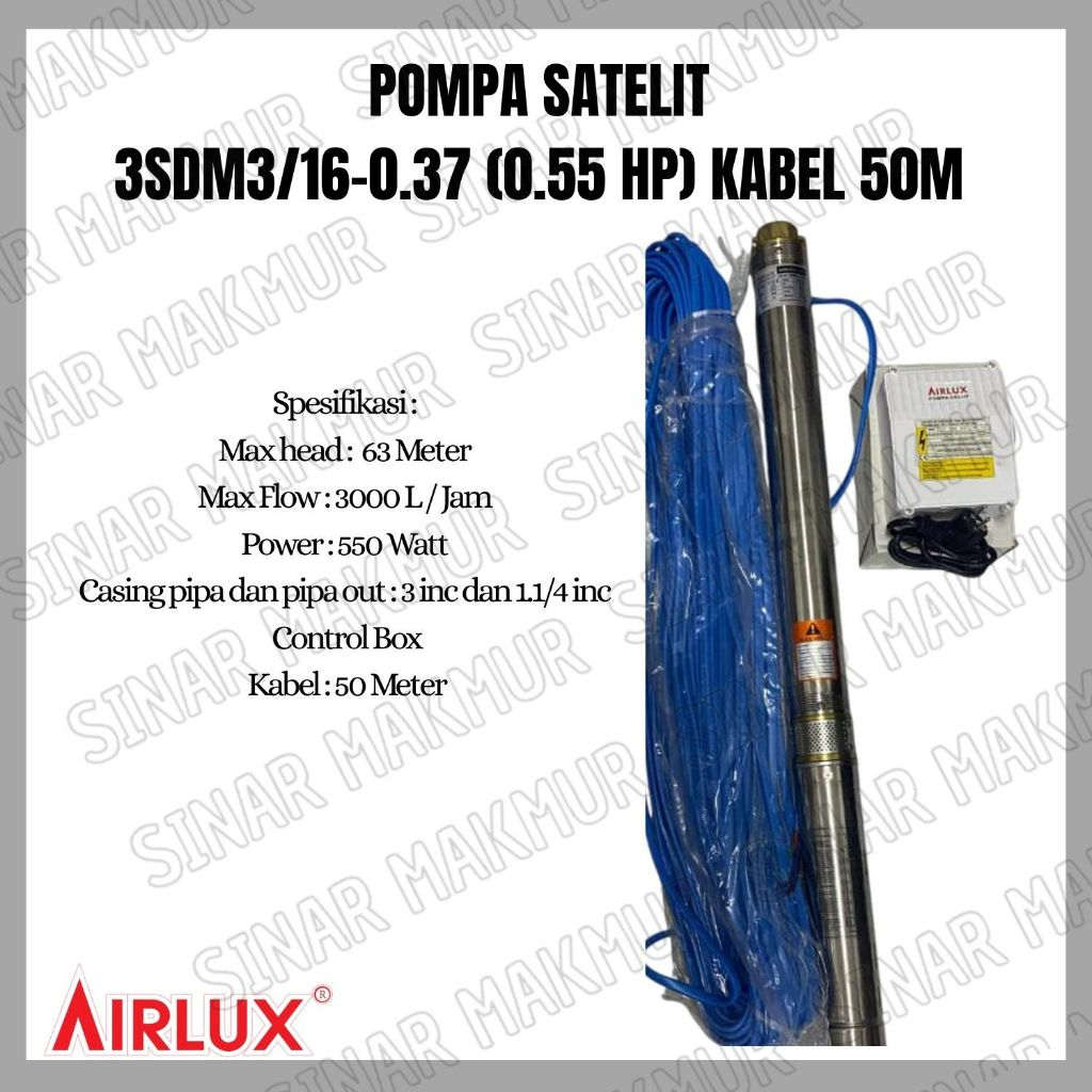 Pompa Satelit 3SDM3/16-0.55(50m) AIRLUX