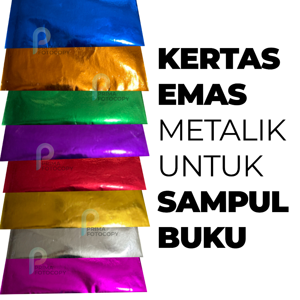 

kertas emas mas metalik sudah di potong sesuai untuk sampul buku tulis
