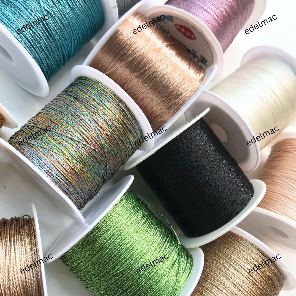 Benang Tali  Emas Silver Perak Gold Kilap Braided Line Sulam Embroidery Perhiasan Gelang Accessories