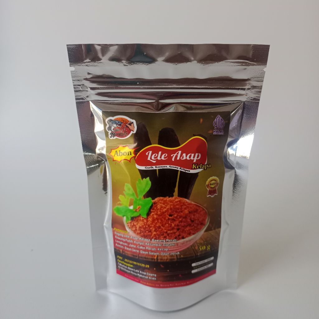 

Abon lele asap Kelapa berat 50g
