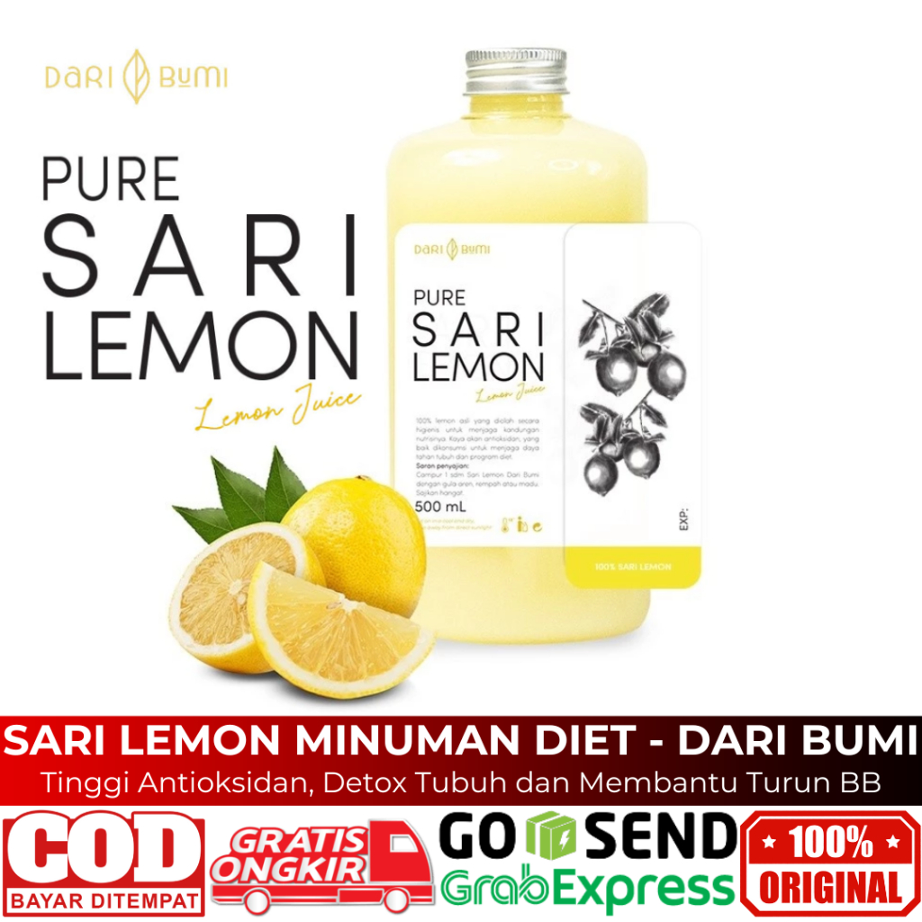 

Sari Lemon 500 Ml Minuman Diet Alami Halal Premium Pure Penurun Berat Badan Dari Bumi Original