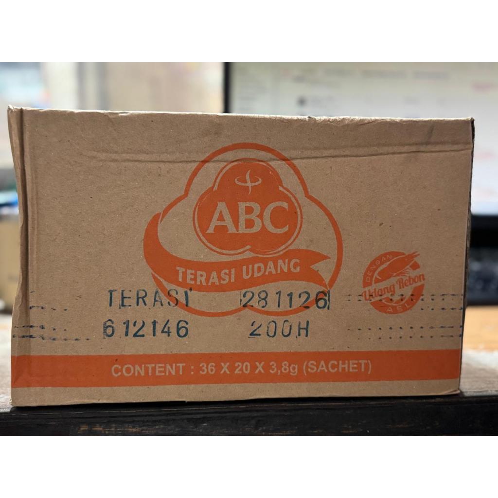 

Terasi Udang ABC , 1 dus = 36 bks x 20 sachet x 3,8g