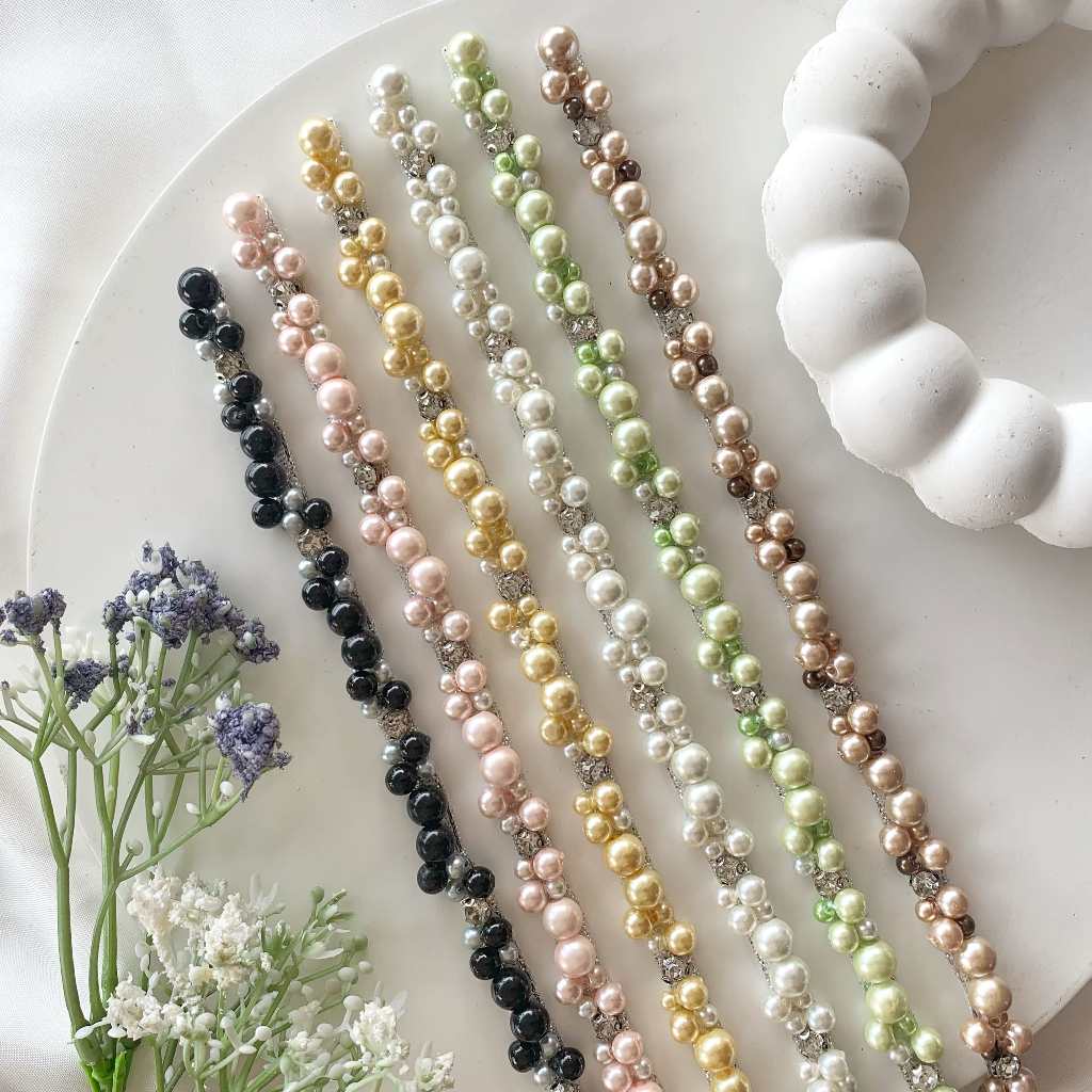 PAYET RANGKAI MUTIARA A16/RENDA MUTIARA/PINGGANG/LEHER/PASMINA/PERGELANGAN TANGAN/CUSTOM WARNA
