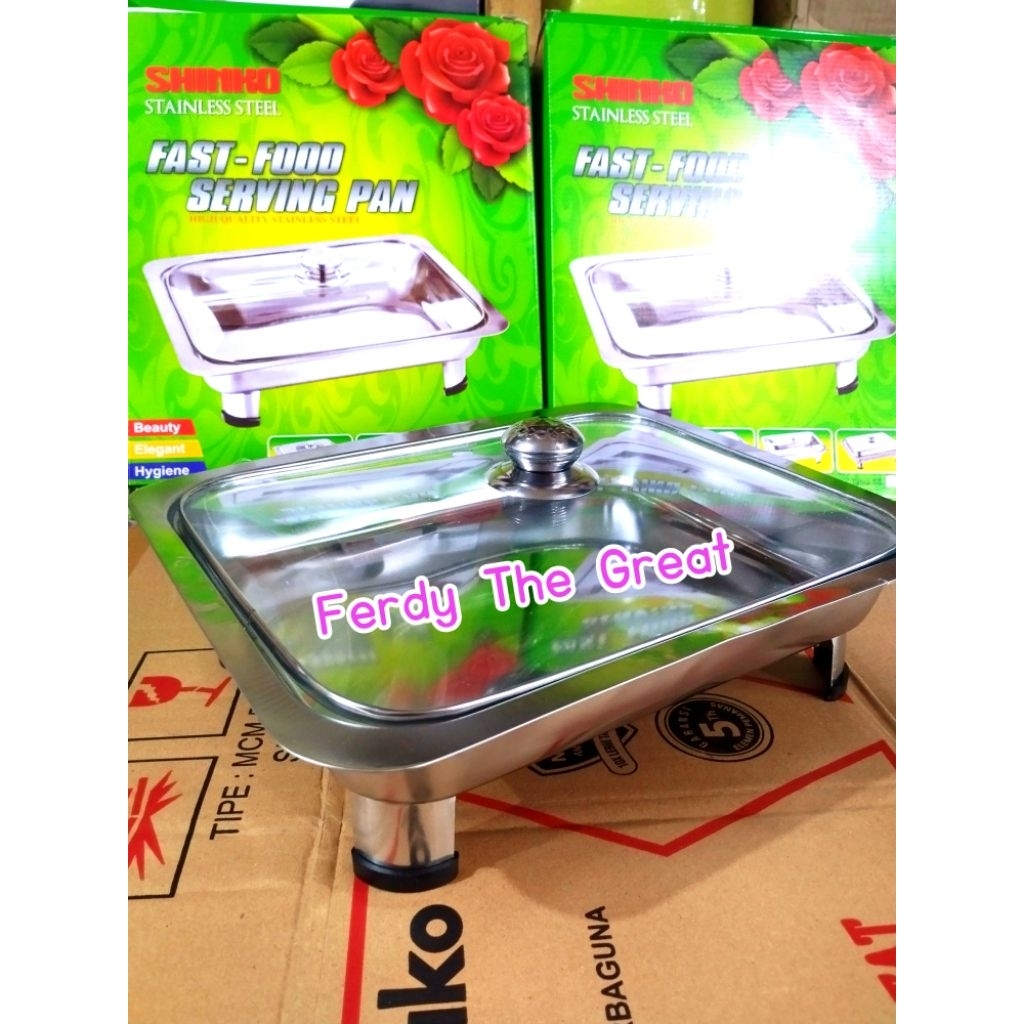 Prasmanan makanan / tempat makanan / Fast Food Tutup kaca stainless steel / prasmanan stainless / pr