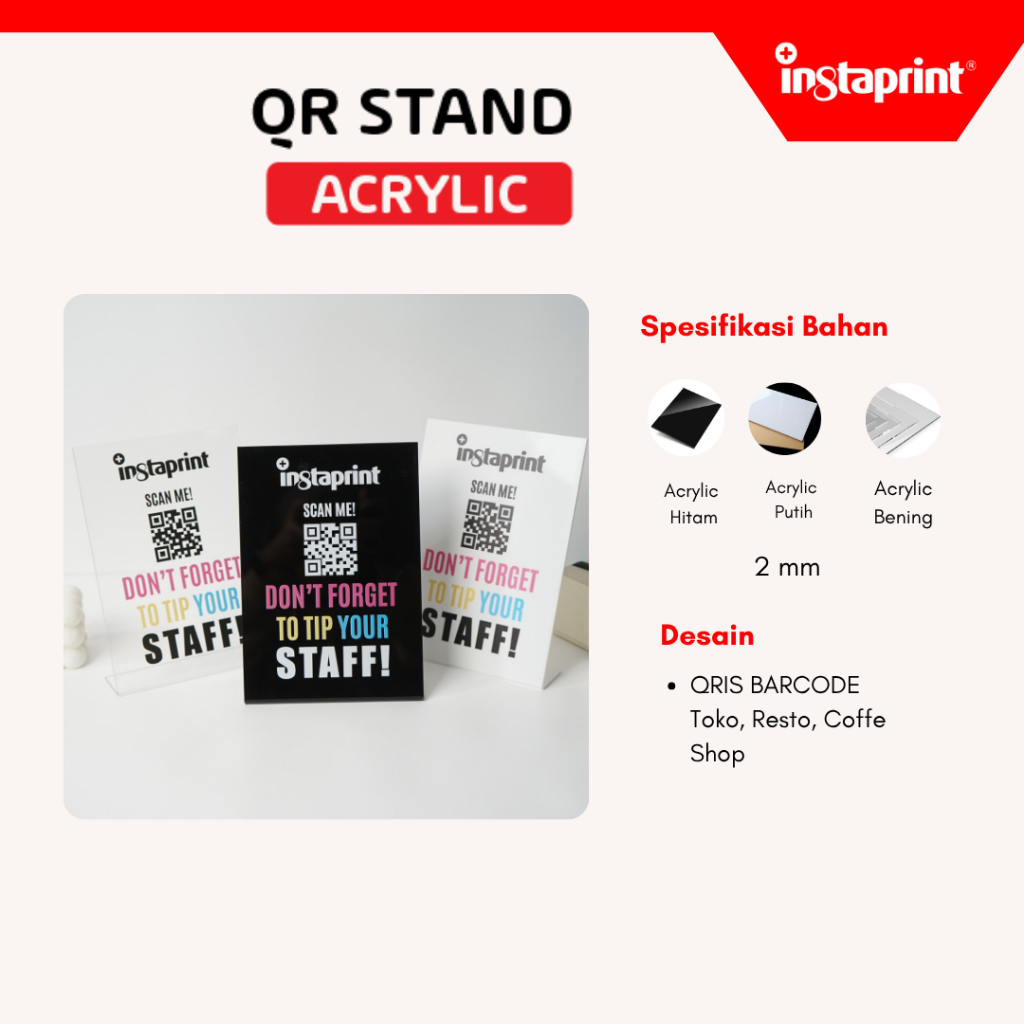 

STAND QRIS/ Barcode AKRILIK TENT Nomor Meja Cafe / Stand Nomor Meja Bending / Nomer Meja Dekorasi