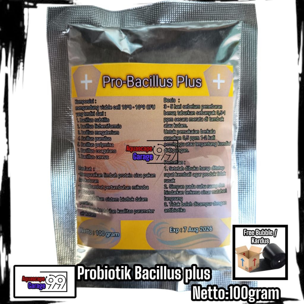 Probiotik bacillus plus 100 gram / probiotik kolam bioflok / probiotik / bakteri starter