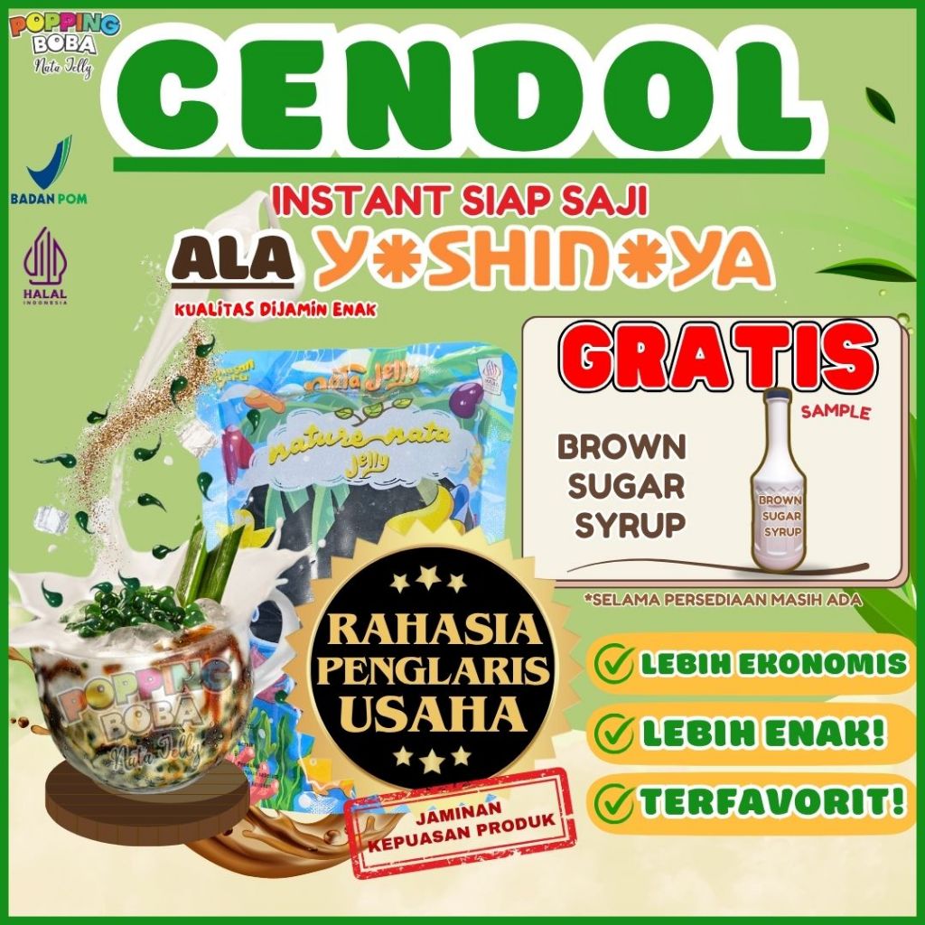 

JellyCendolKecebongAlaYoshinoyaAndalan TANAMERA Bubuk Kopi Coffee Powder - Jelly Cendol Kecebong 500 Gram | Cocok Untuk Semua Jenis Minuman