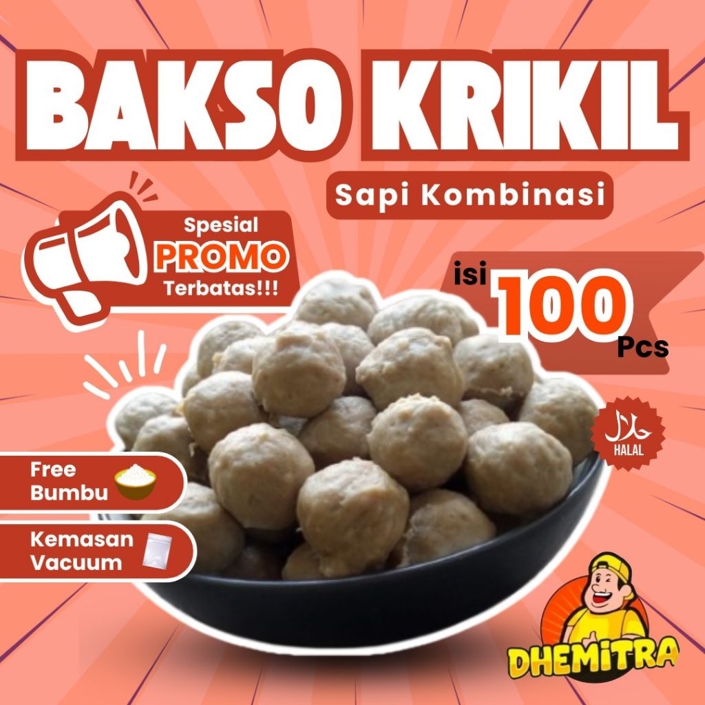 

Spesial Harga Promo Bakso Daging Sapi Krikil isi 100 Pcs Free Bumbu Kemasan Vacum