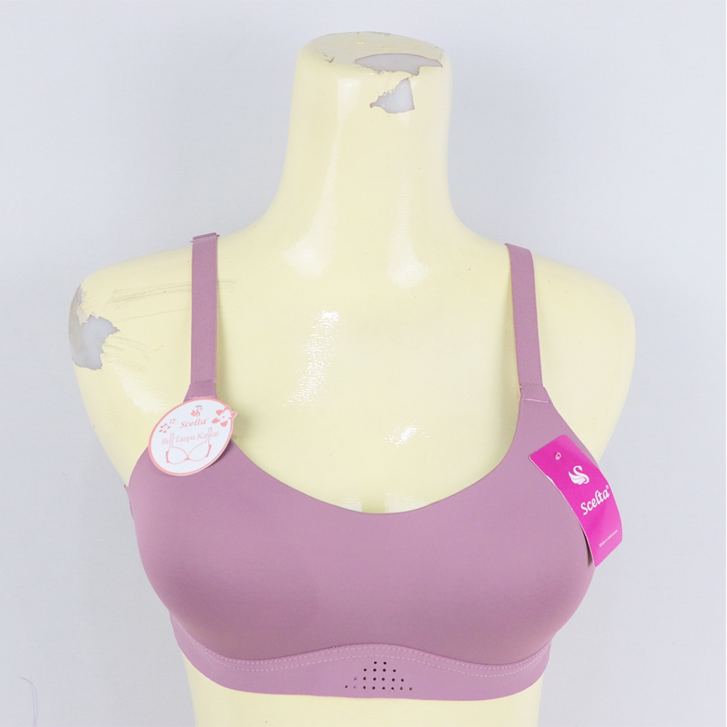 Scelta - Daily Bra Motif Polos Big Size Tanpa Kawat Busa Tipis Bh Sce PB1885