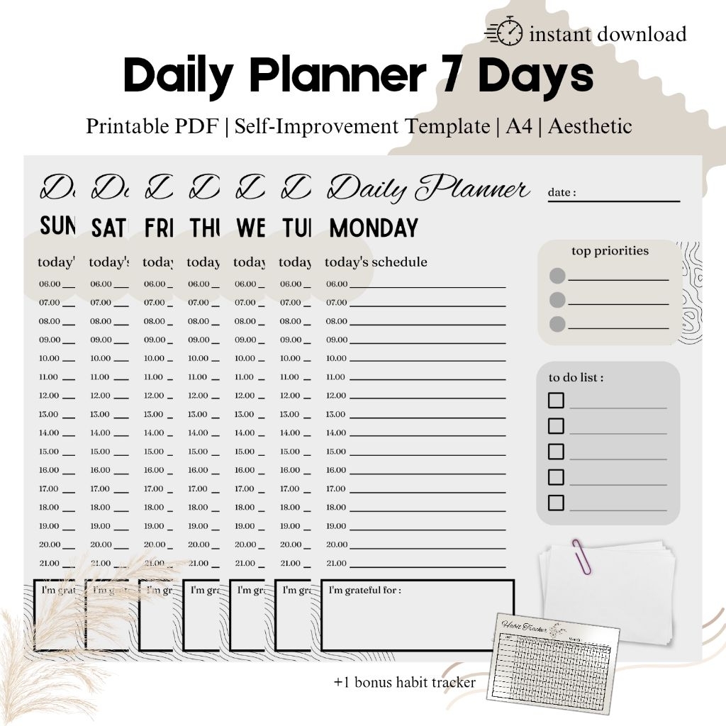 

Planner Harian Estetik – Desain Siap Cetak (Non-Fisik)