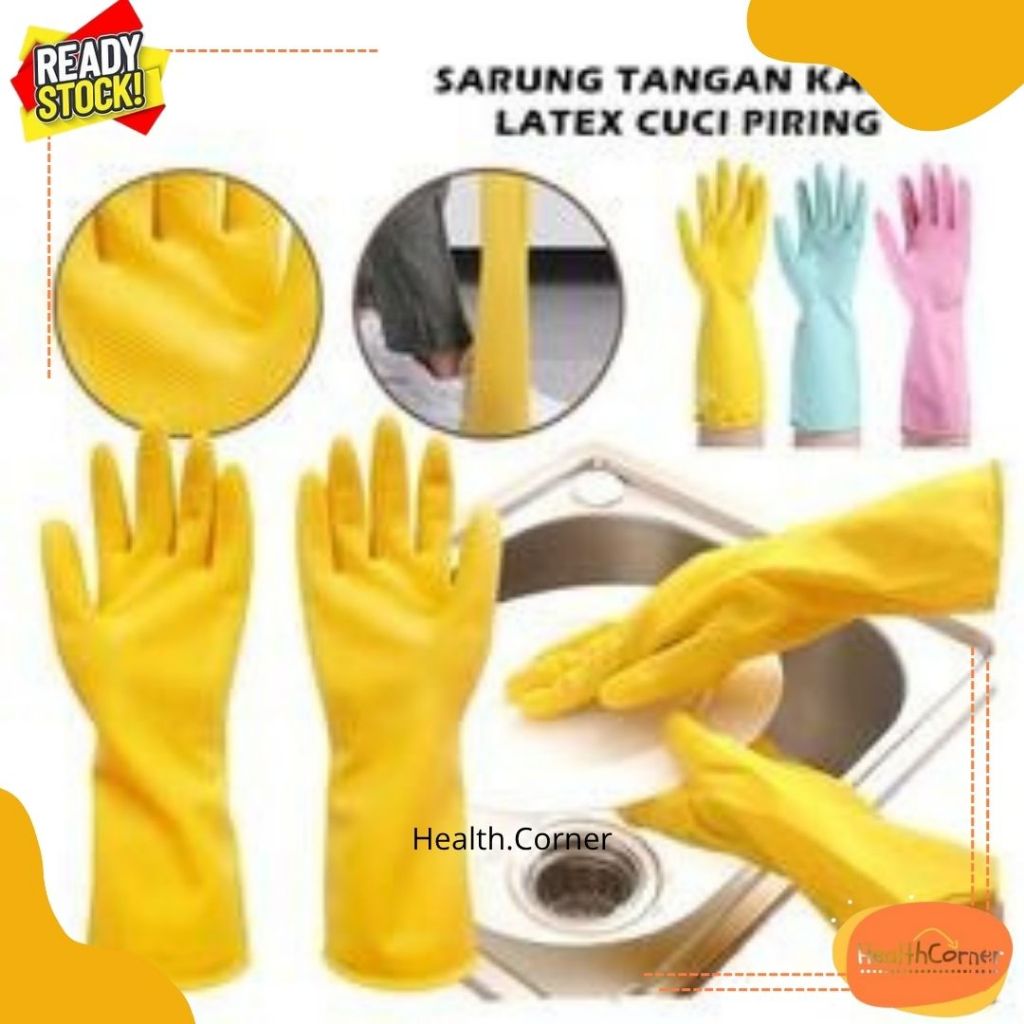 Sarung Tangan Cuci Piring Karet / Sarung Tangan Berkebun / Sarung Tangan Tebal Latex Rubber