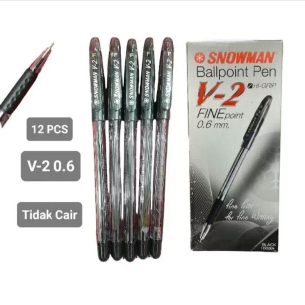 

Pulpen Snowman V-2 / 1 dos isi 12 pulpen tidak cair