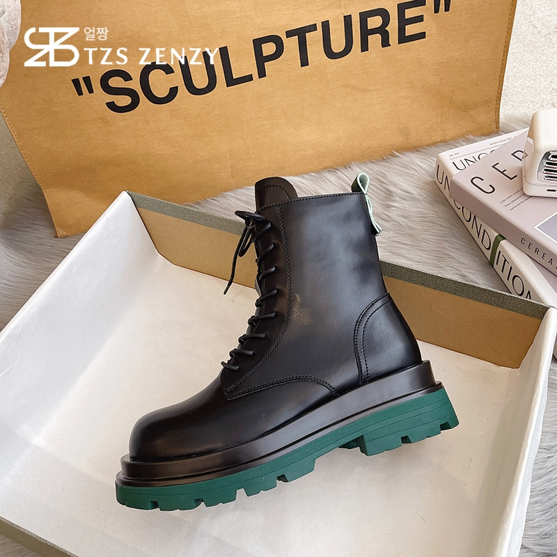 Cuci Gudang Tzs Zenzy Jinmin Boots - Sepatu Boots Wanita - Boots Hitam - Boots Korea Fashion