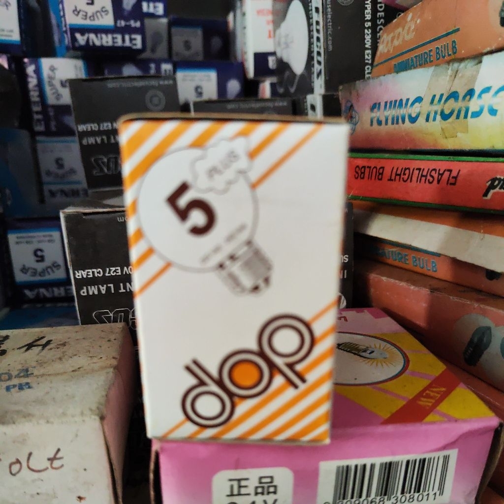 lampu bohlam dop 5w ayam kuning nyala