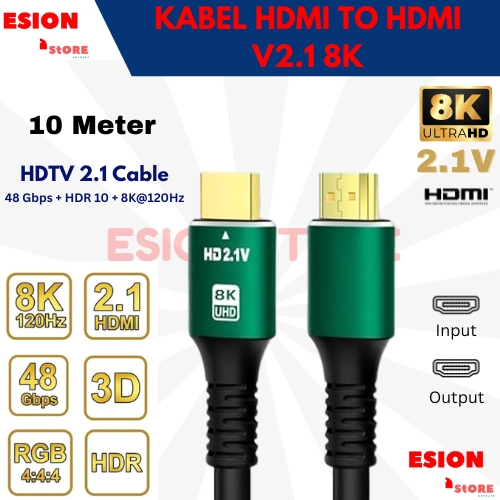 KABEL HDMI 8K 10 METER/ HDMI 8K 60hz 10METER / HDMI Versi 2.1 8K 60hz 10 Meter /Kabel hdmi 8k 10mete