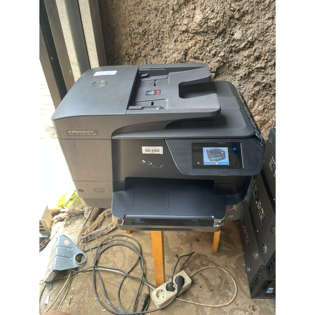 printer hp Officejet Pro 8710 mesin hidup tanpa catrige minus kaca pecah
