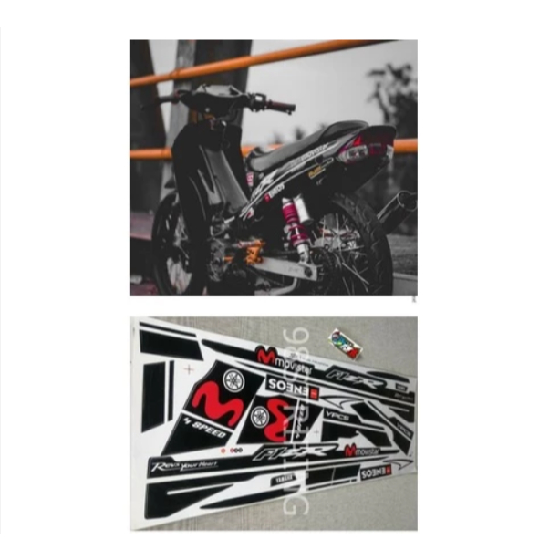 STIKER STRIPING FIZR FIZ R MOVISTAR HITAM MERAH
