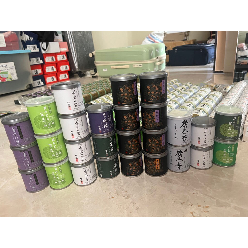 

Fukujuen Matcha Green Tea Powder 20g gram 40g Eisho Banjo Sangetsu Seijin no shiro Kimidori Midori Fukamidori Jyufuku Jufuku Kiku no Mukashi