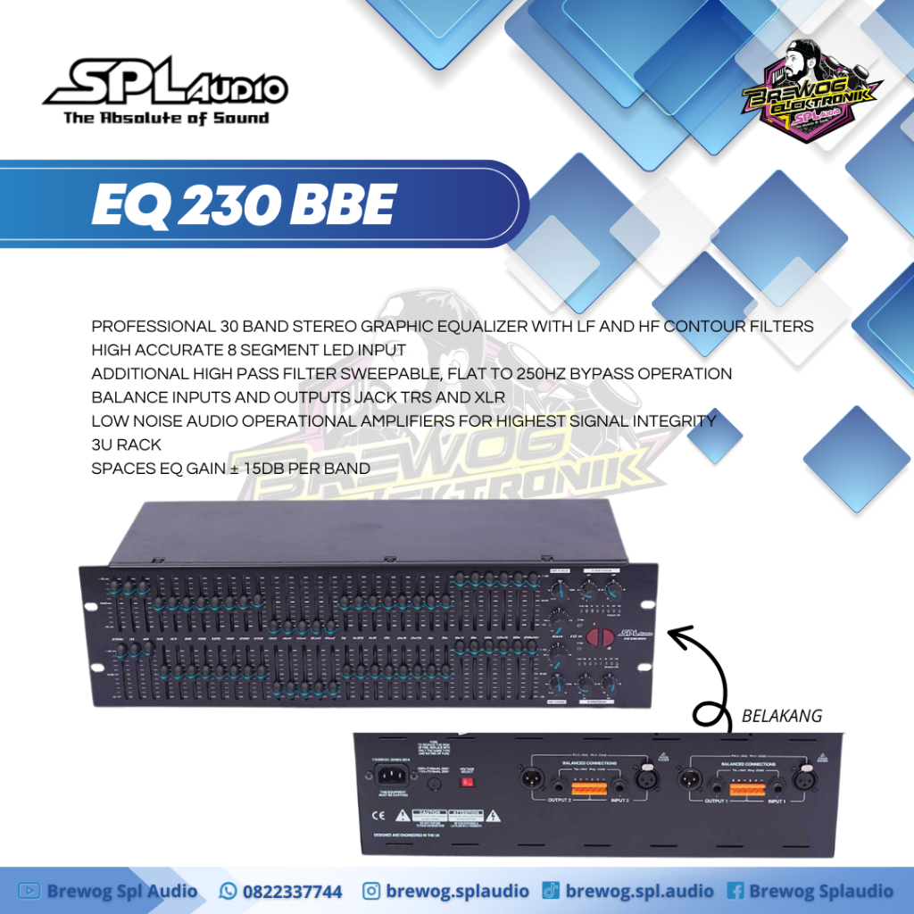 EQUALIZER SPL EQ 230 BBE ORIGINAL BREWOG SPL AUDIO
