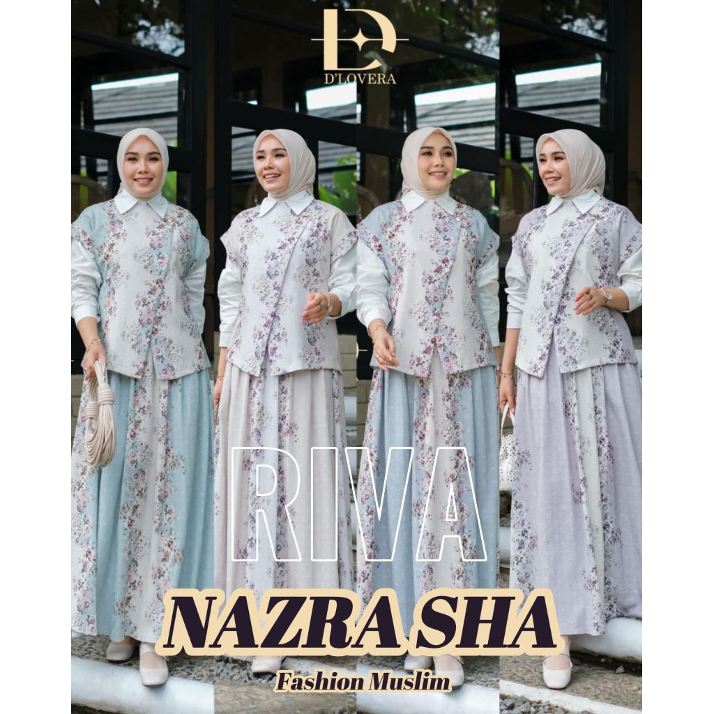 (pN) DLOVERA RIFA DILLA  Baju Setelan Rok Wanita Muslimah Riva Set Rok by D'Lovera. Nazra Sha