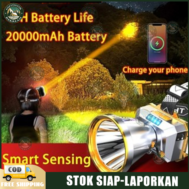 【COD】Senter Kepala 300 Watt LED Headlamp Super Terang Outdoor Anti Air Super Terang Outdoor Anti Air