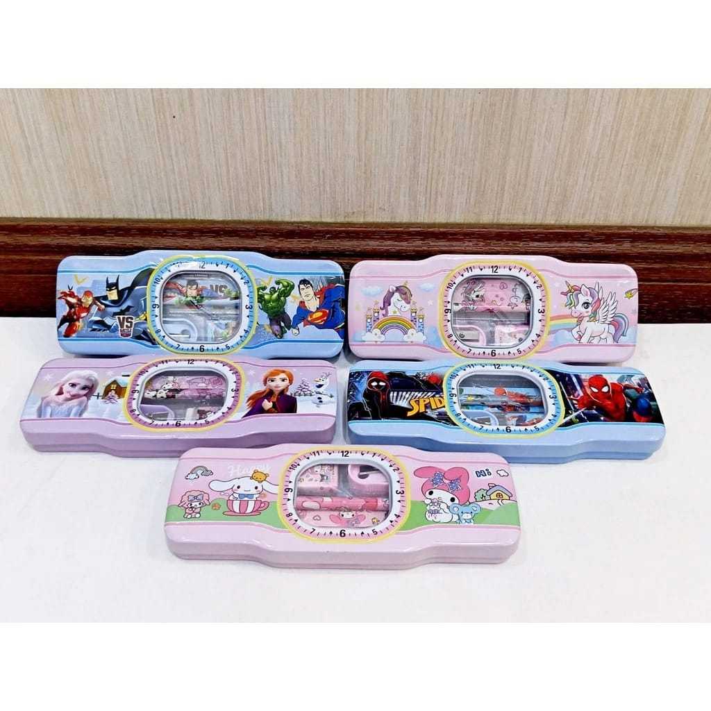 

Kotak Pensil/Tempat Pensil Kaleng Disney Bentuk JAM lucu lucu