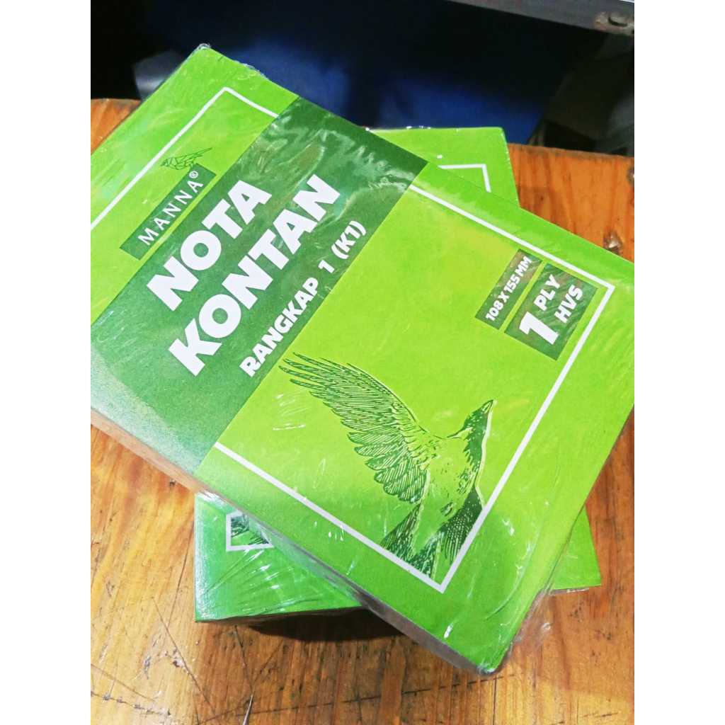 

Nota Kontan 1 ply HVS UKURAN KECIL (108mm*155mm) merk MANNA 40 LEMBAR PREMIUM QUALITY