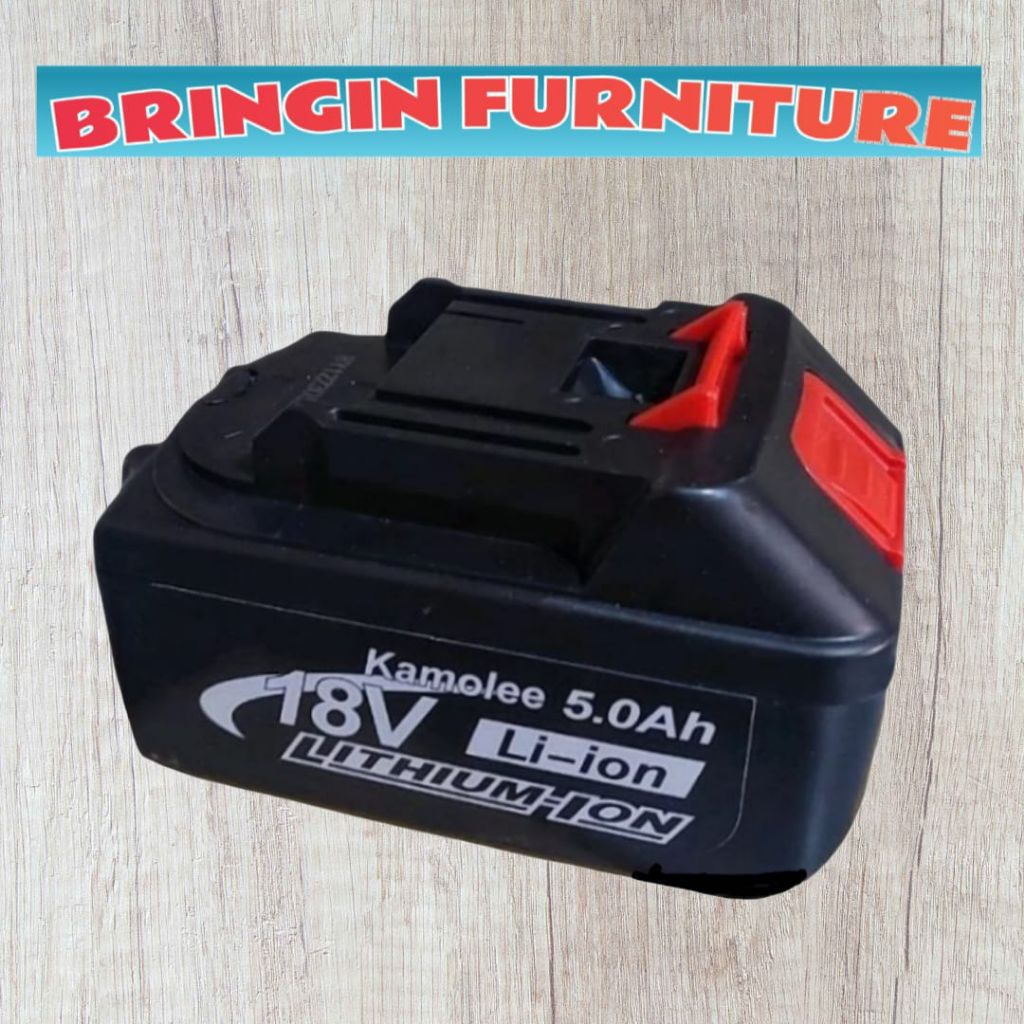 Baterai bor impact wrench kamolee 18v 5.0ah batre cordless gerinda kamolee 18v 5.0ah