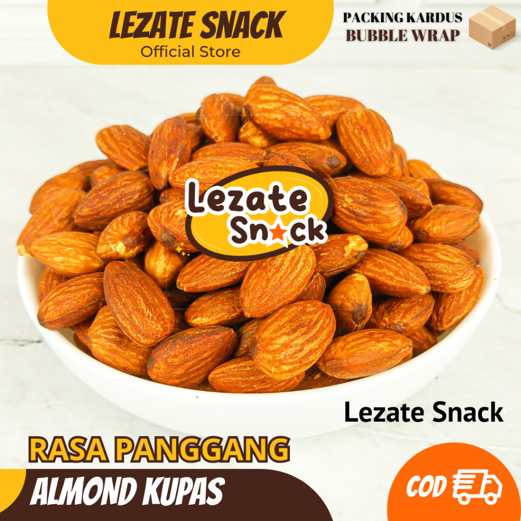 

Kacang Almond Panggang Siap Makan 100GR Murah Renyah / Kacang Almon Kupas Roasted Panggang Oven Utuh Premium SEDAP SNACK