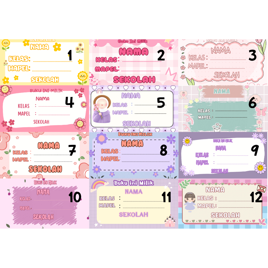 

Paket Hemat sticker label mata pelajaran dan sticker nama anak / BAHAN VINYL ANTI AIR