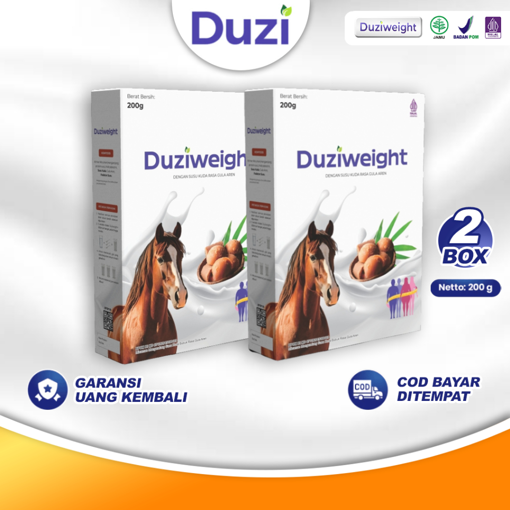 

Duzi Weight - Susu Kuda Penambah Berat Badan 200gr Nutrisi Tubuh Alami 2 BOX