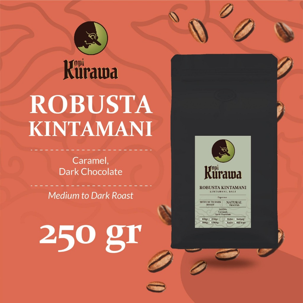 

Kopi Robusta Bali Kintamani 250gr Coffee Roast Bean Espresso Biji Bubuk