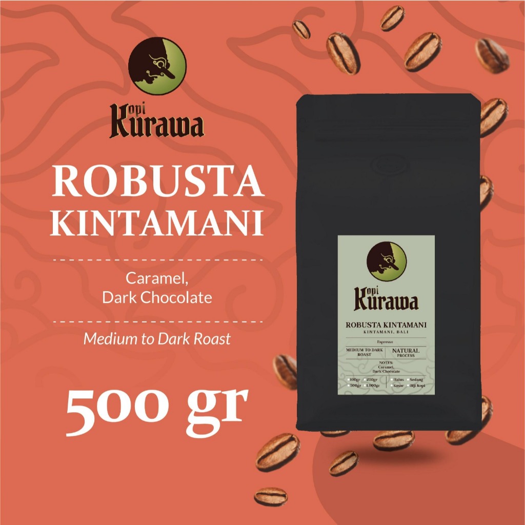 

Kopi Robusta Bali Kintamani 500gr Coffee Roast Bean Espresso Biji Bubuk