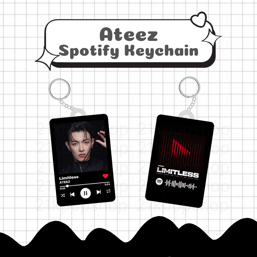 Gantungan Kunci Spotify Ateez Limitless Keychain Keyring Akrilik Ganci