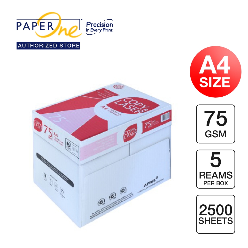 

Copy & Laser Kertas A4 75gr Copier 1 Box (2500 lembar) Kertas HVS