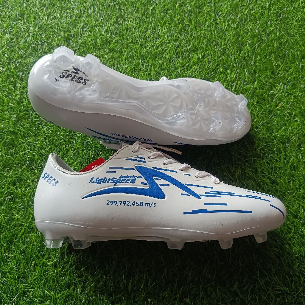 SEPATU SEPAKBOLA SOCCER SPECS SEPATU SPECS BOLA ACCELERATOR LIGHSPEED REBORN 2025 WHITE BLUE PUTIH B