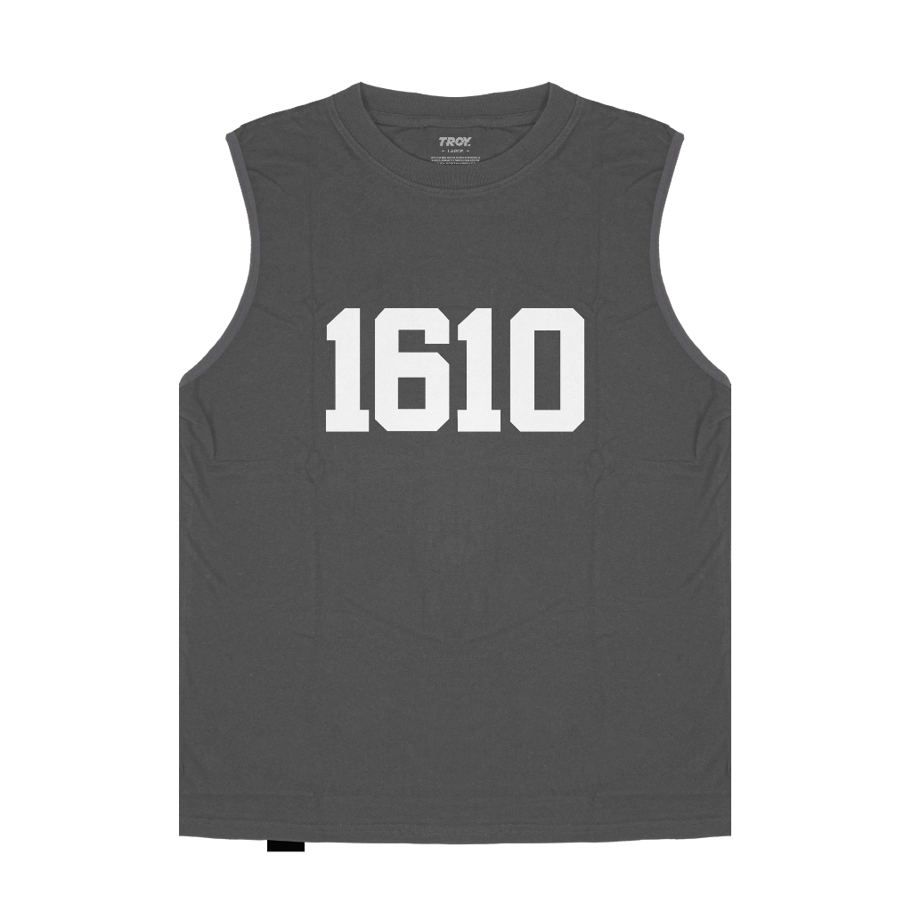 Troy Company Singlet Sleeveless Tshirt Dark Grey Sixteen Ten - Kaos Tanpa Lengan Abu Gelap TS 3170