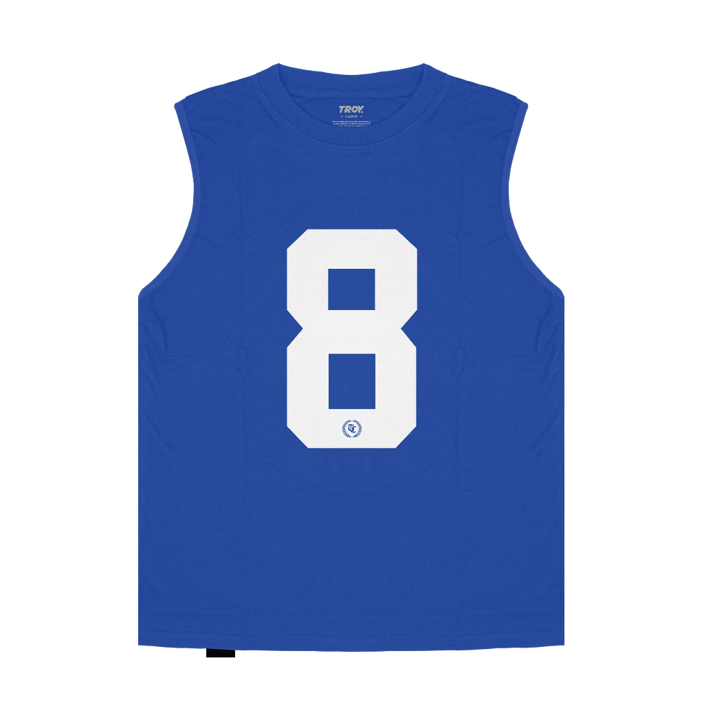 Troy Company Singlet Sleeveless Tshirt Royal Blue Big Eight - Kaos Tanpa Lengan Biru Benhur TS 3172