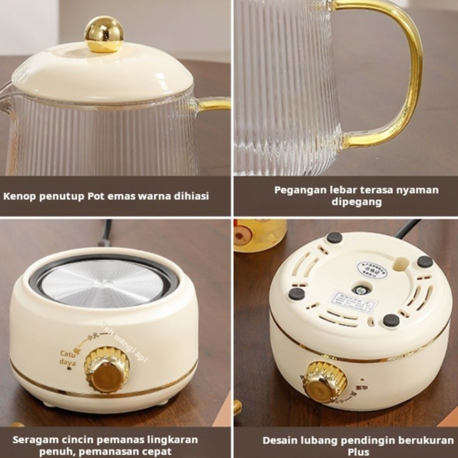 CodTeko Listrik Pemanas Air Multifungsi Pemanas Tea Pot Termos Ketel Air Panas Mini Portable Cod
