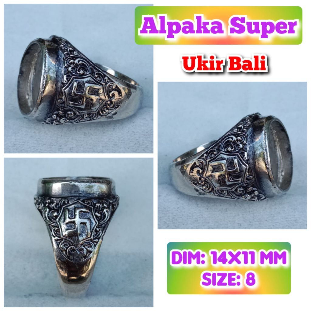 cincin emban batu akik batu permata alpaka super ukir Bali.32